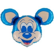 Foil Balloon Shape Mouse Head Blue